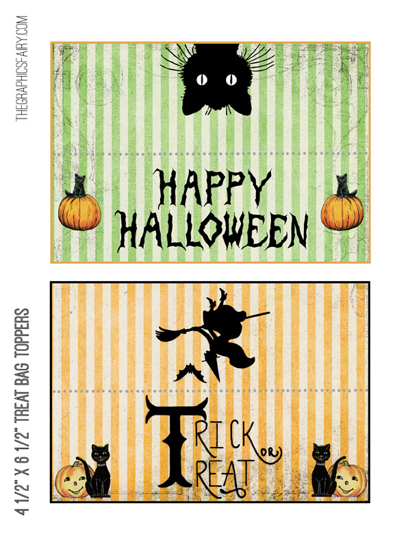 4 Printable Halloween Tags & Bookmarks So Cute! The Graphics Fairy