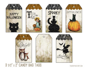 4 Printable Halloween Tags & Bookmarks - So Cute! - The Graphics Fairy