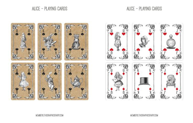 Alice in Wonderland Collage Cards