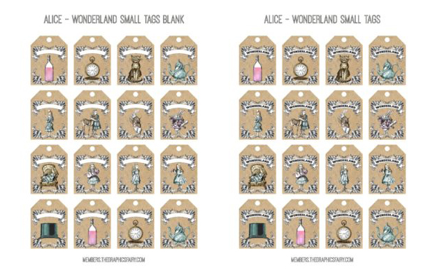 Alice in Wonderland Collage tags