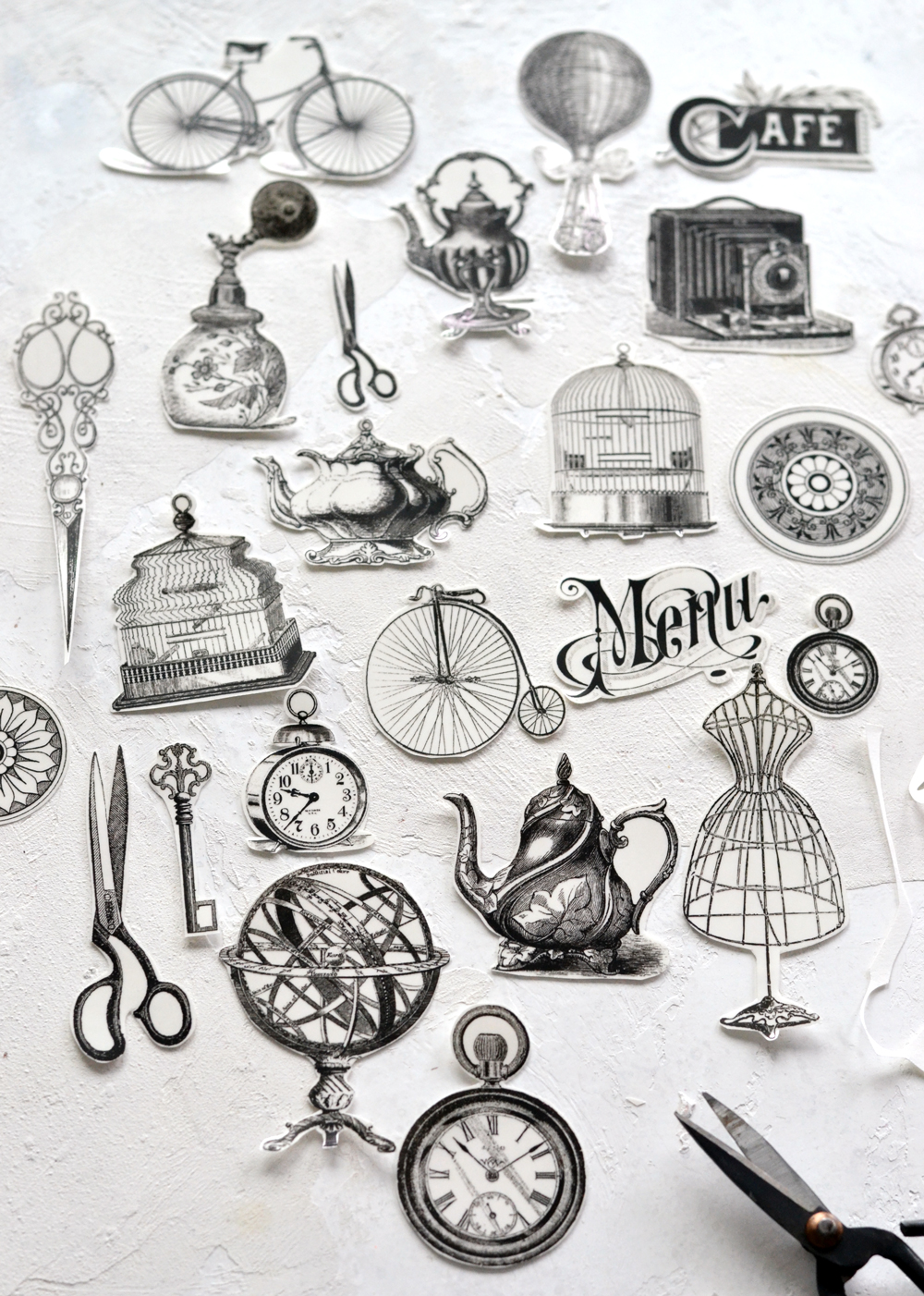 Vintage Stickers Cut out