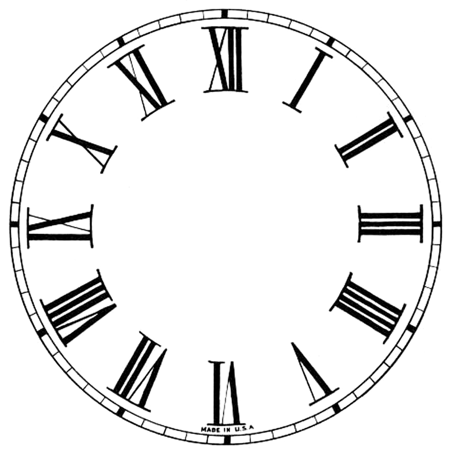 blank clock coloring page