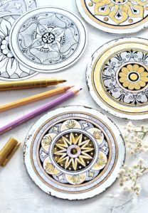 DIY Antique Adult Coloring Medallions & free printable!