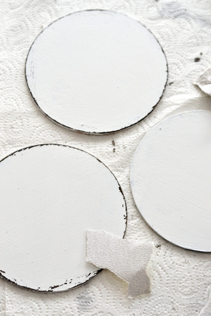 White painted coasters
