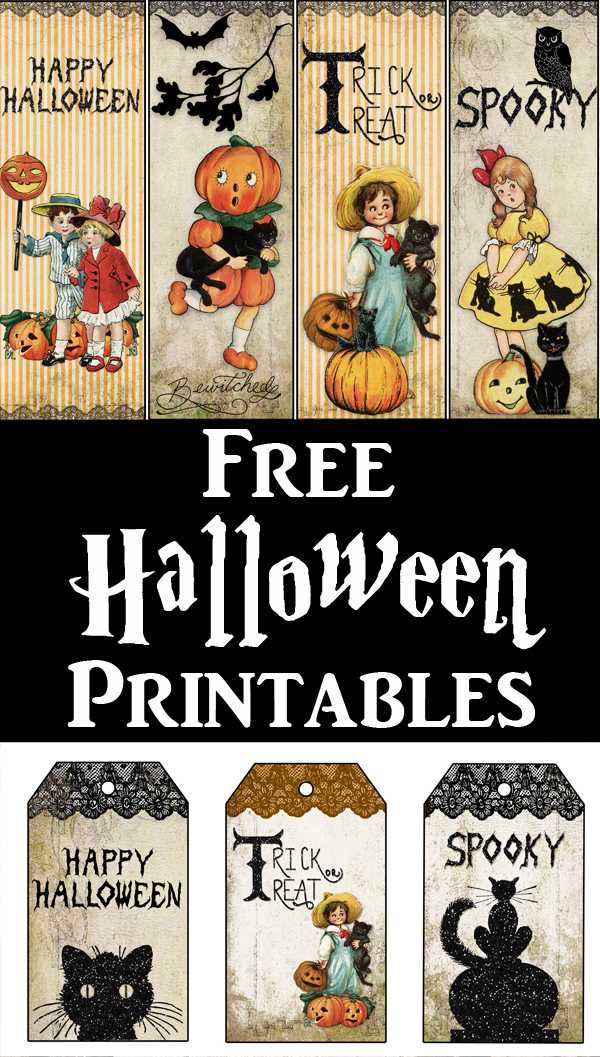 Printable Halloween Tags & Bookmarks So Cute! The Graphics Fairy