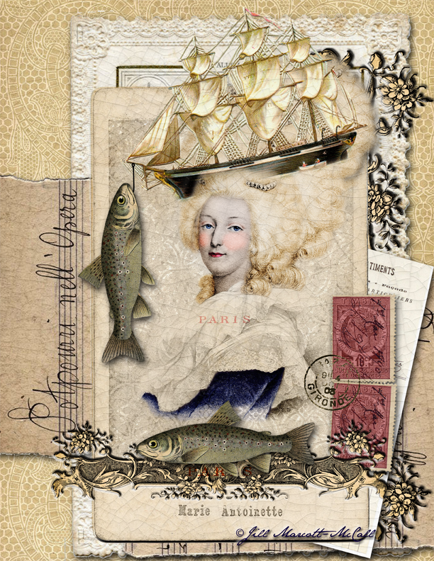 Photoshop Elements Layered Collage Marie Antoinette