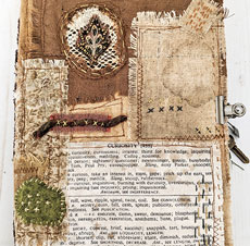 fabric collage book cover