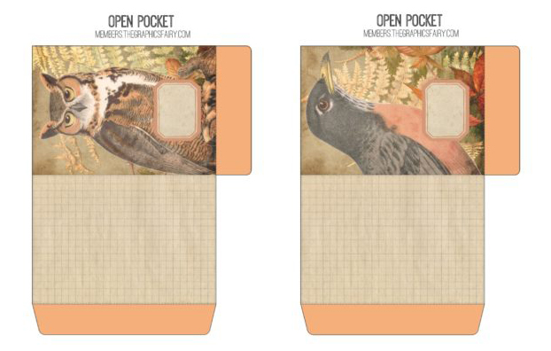 Fall collage with owl pockets