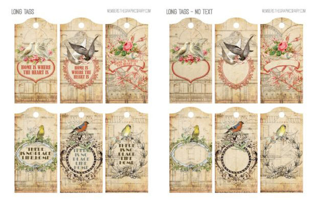 Architectural Drawings collage with birds tags