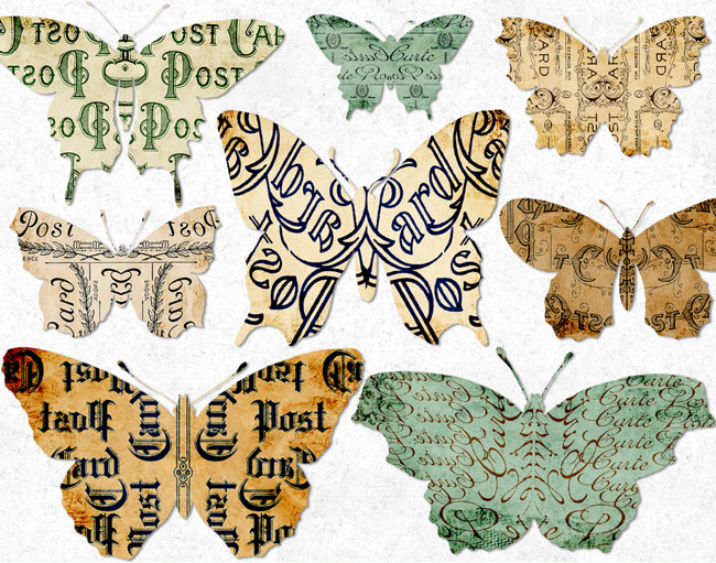 Favorite custom ephemera butterflies with Photoshop Elements
