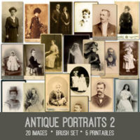 Collage of antique photos of people