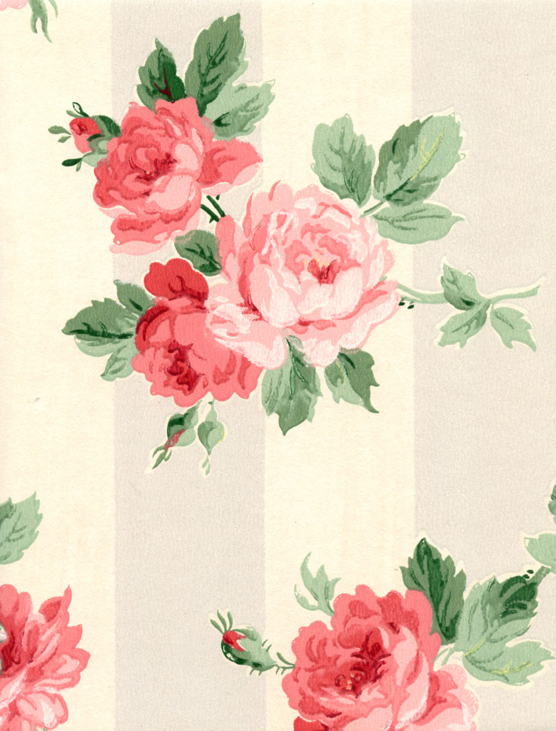 Striped Roses Wallpaper