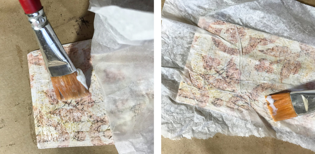 glue tissue Paper to Chip Board