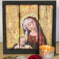 DIY Vintage Madonna and Child Art Triptych