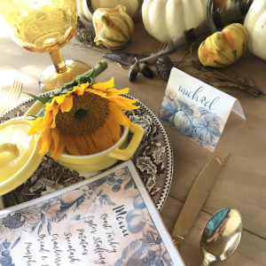 Thanksgiving Mixed Media Menu and Place Card with Printable! - The ...