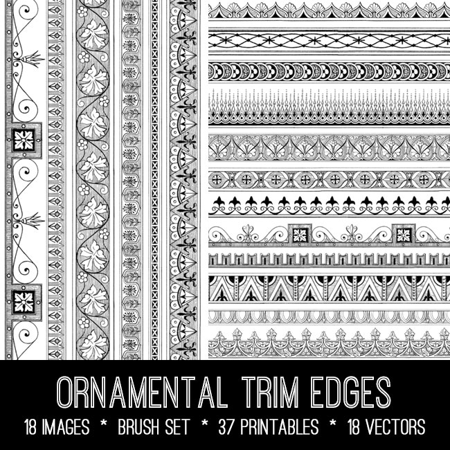 black and white ornamental trim collage