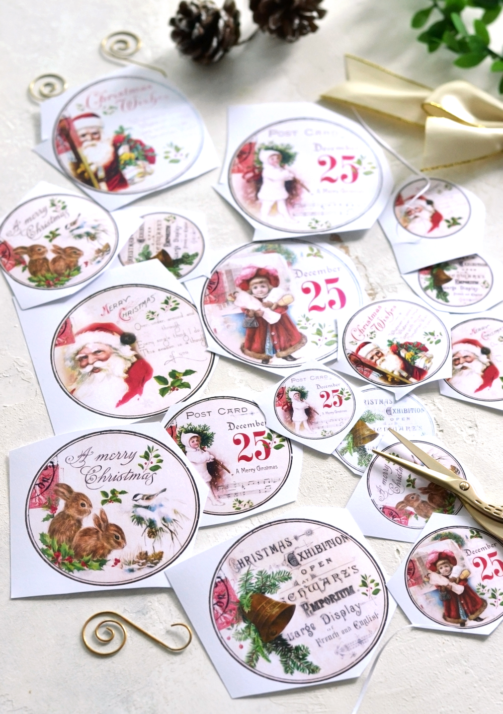 Pretty Parchment Paper Style Vintage Christmas Gift Tags - Thrifty