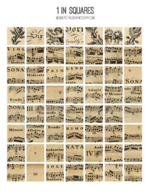 Antique Sheet Music Collage