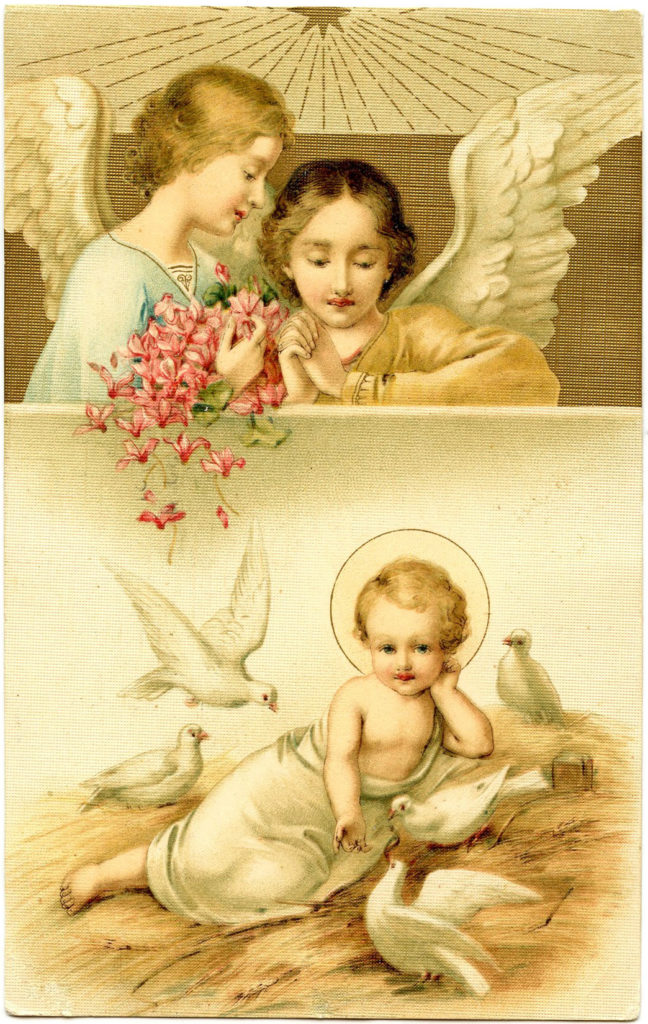 Baby Jesus Angels Vintage Image