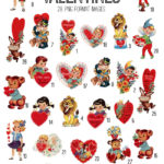 Retro Children with Valentines Collage