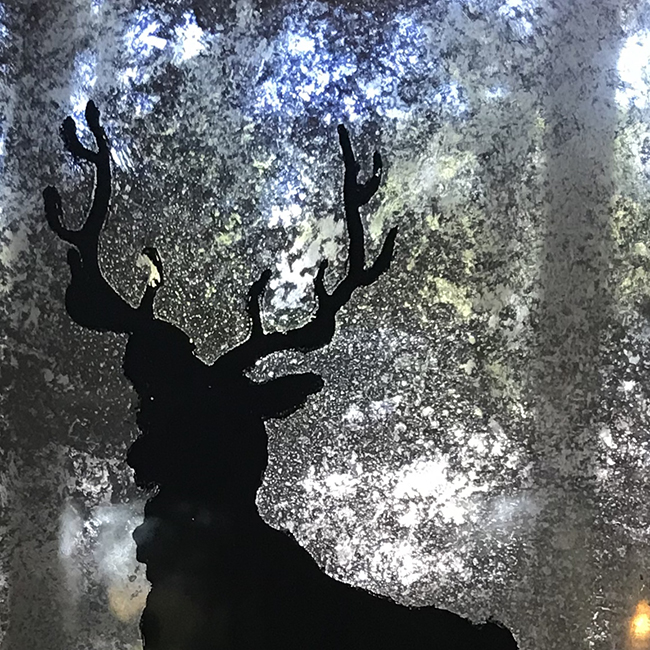 DIY Mercury Glass Reindeer Silhouette