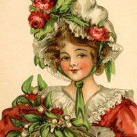 woman with mistletoe image