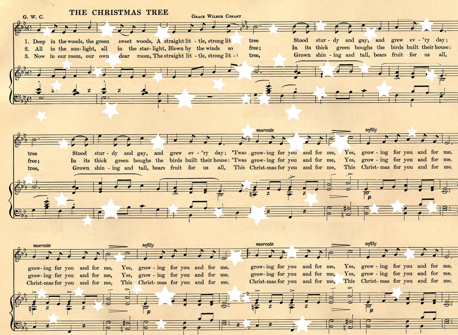 Christmas carol music sheet
