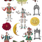 Pantomime Collage with clowns and moons