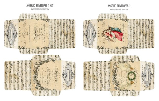 Antique Sheet Music Collage envelopes
