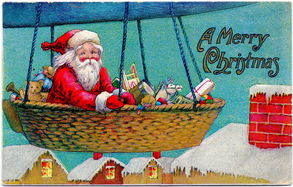 Santa Airship Clip Art