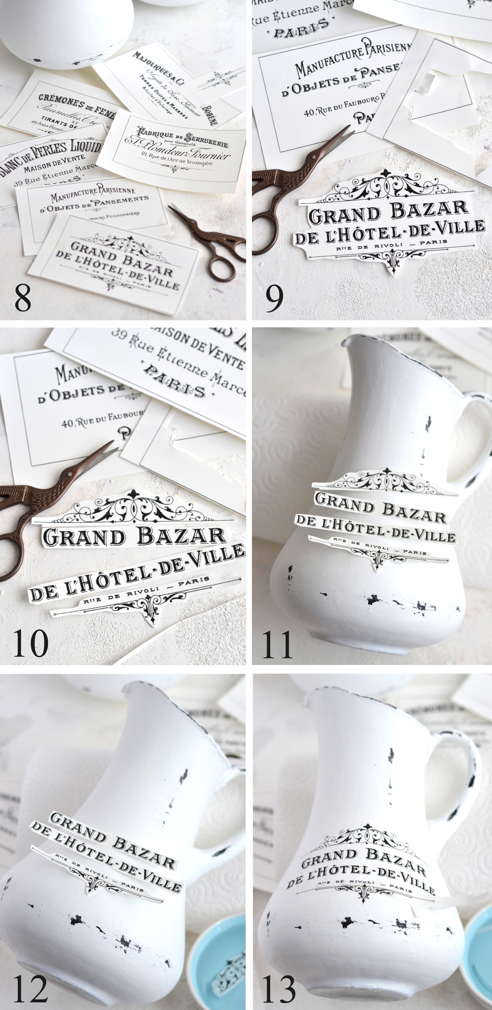 DIY Aged French Pitchers & free printable!