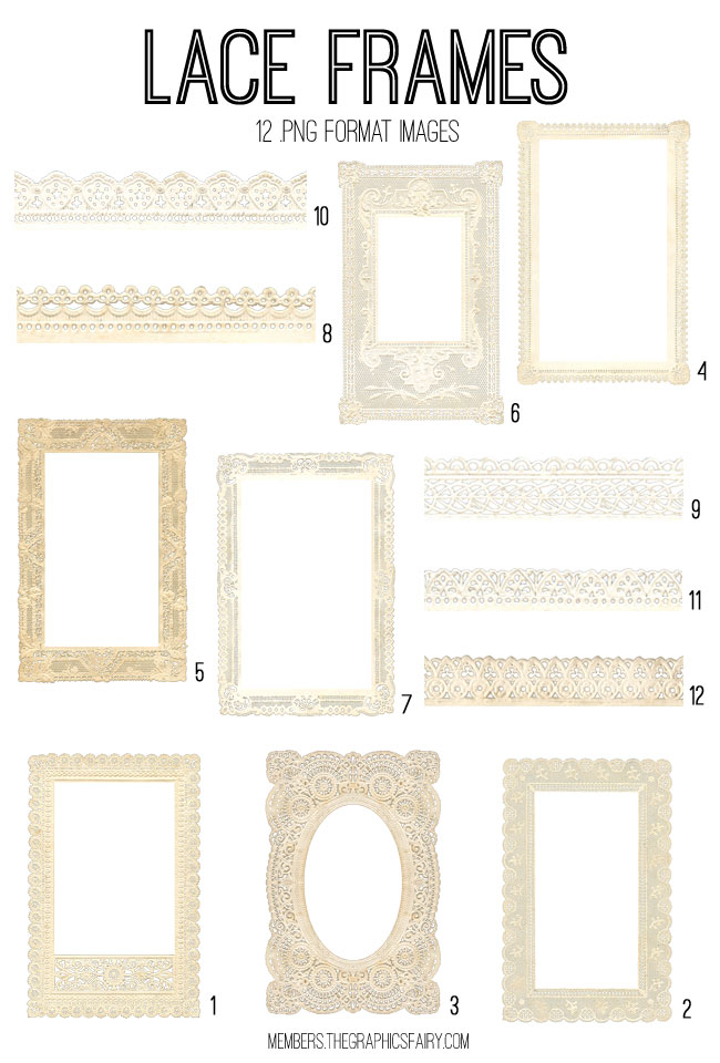 Paper Lace Frames Digital Bundle