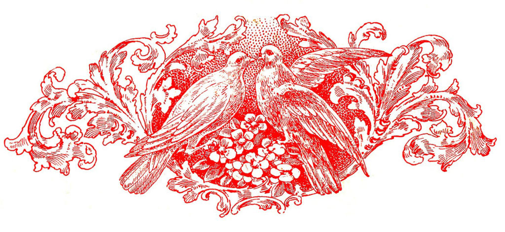 Doves Valentines Clip Art Red