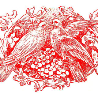 Doves Valentines Clip Art Red