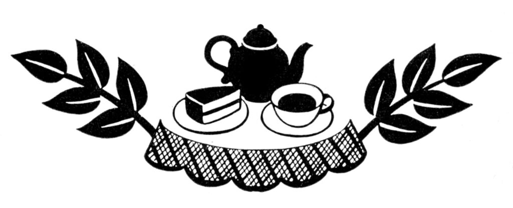 Teapot Silhouette with Cake