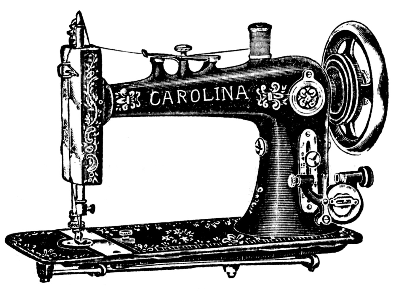 antique sewing machine drawing