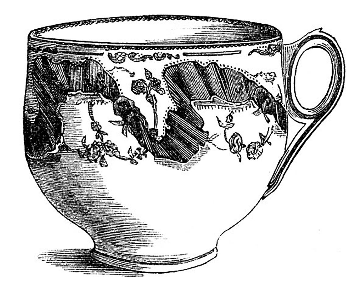 clipart cup black and white