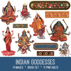 Indian Goddesses collage