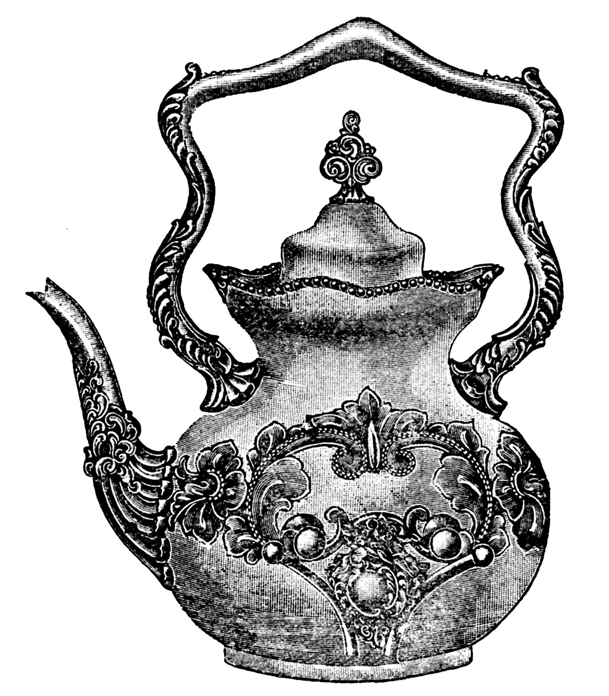 Fancy Victorian Silver Teapot