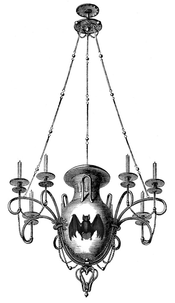 Gothic Chandelier Image with Bat