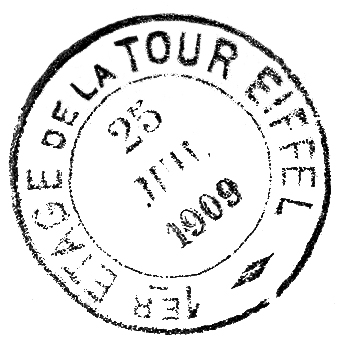 Eiffel Tower 1909 Postmark