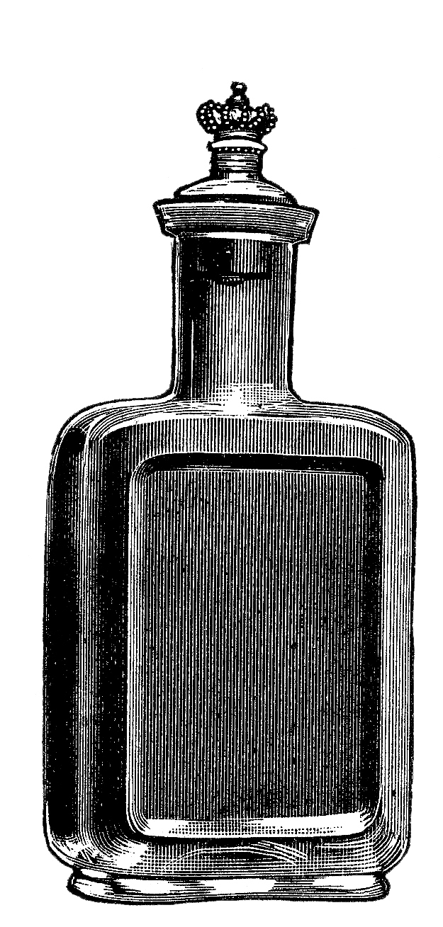 glass Perfume Bottle with Crown Top
