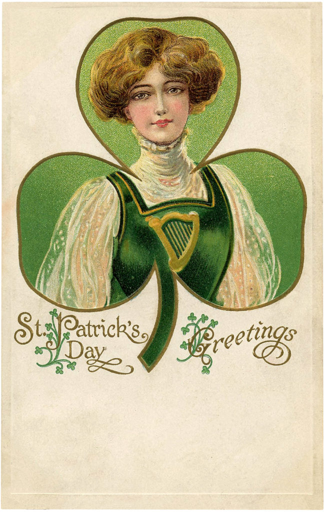 Irish Shamrock Lady