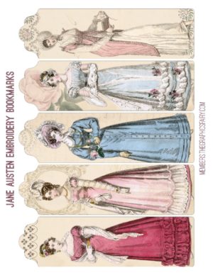 Jane Austen ladies Collage with Flowers bookmarks