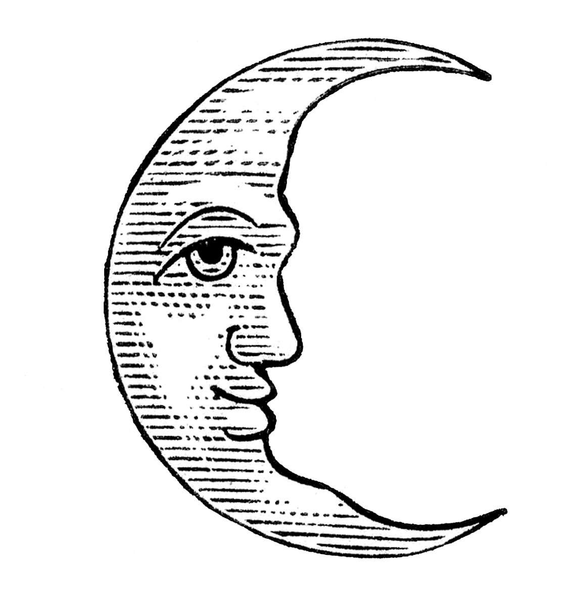 Vintage Crescent Moon Picture