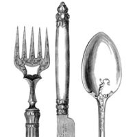 Fork, knife and spoon image