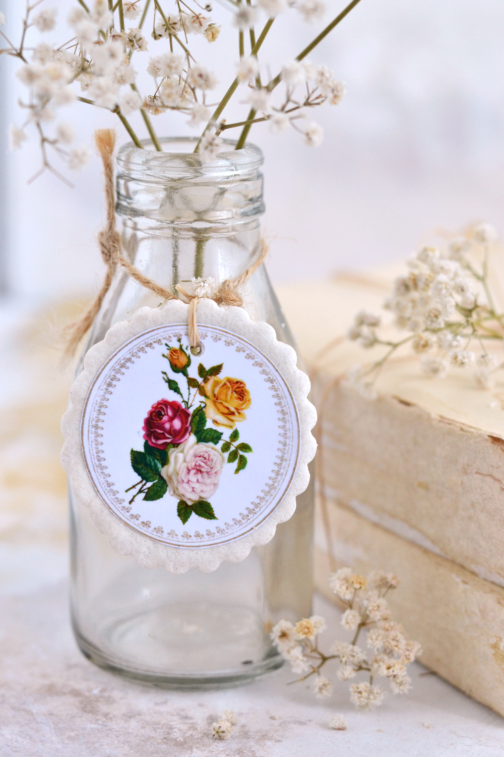 Glass bottle decorated