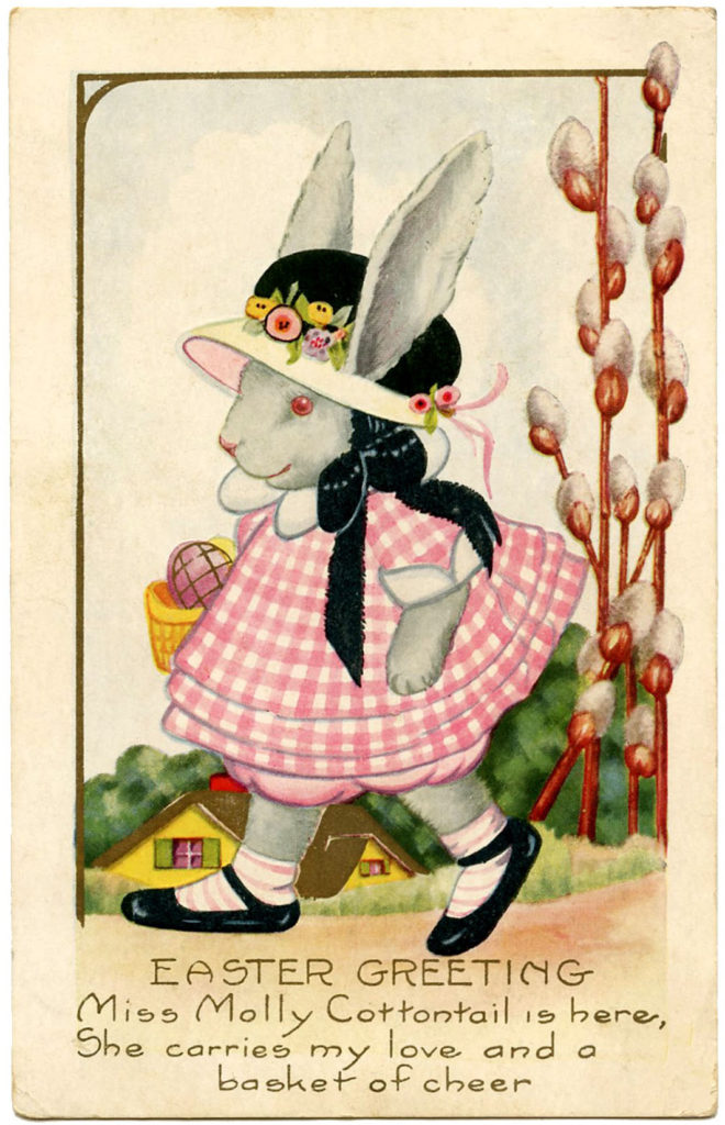 Bunny Girl in Gingham Dress