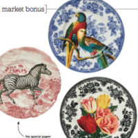 Plates with flowers and animals