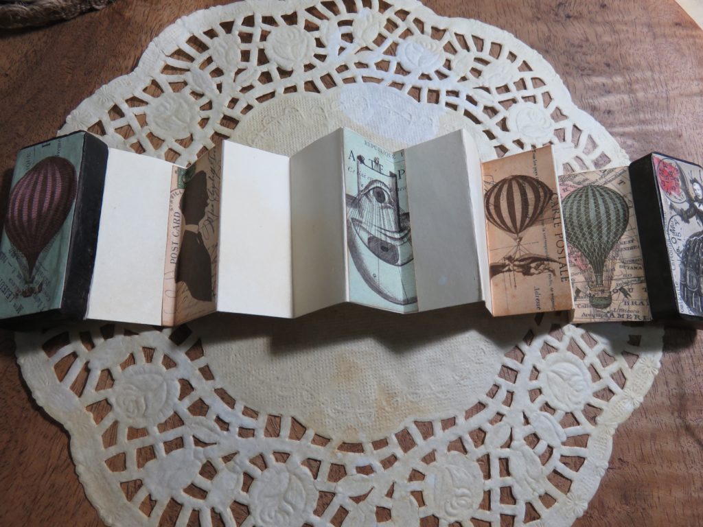 open domino book on doily